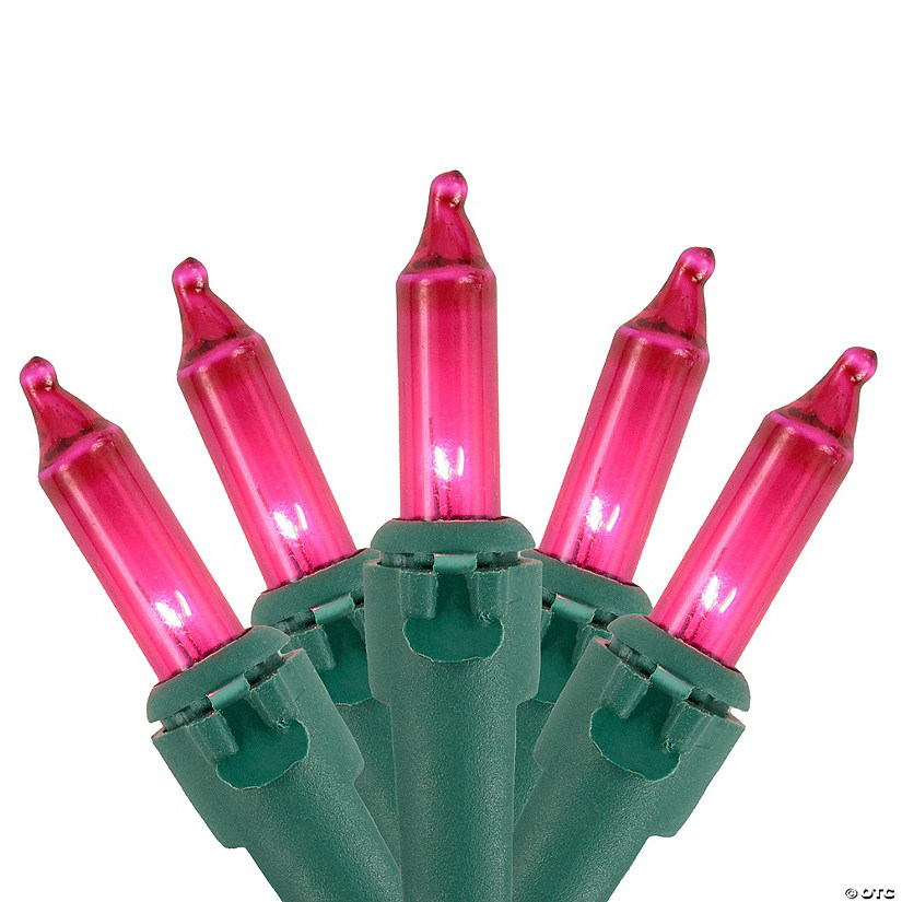 Northlight 100Count Pink Mini Christmas Light Set 20.25ft Green Wire