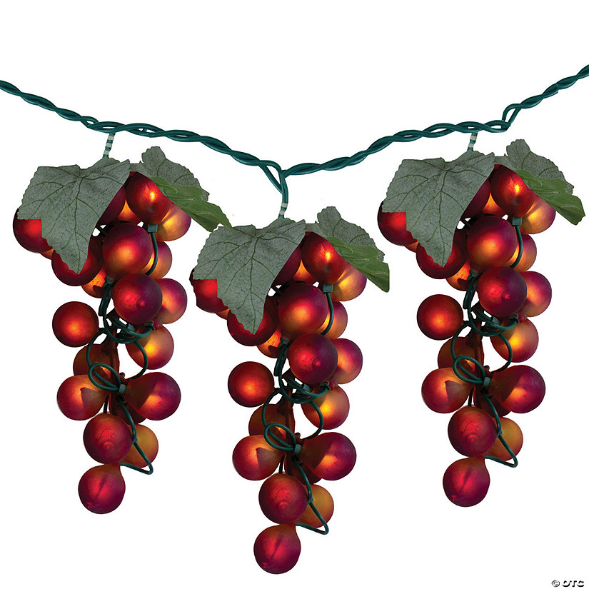 Northlight 100-Count Red Winery Grape Patio Novelty Christmas Light Set  5ft Green Wire Image