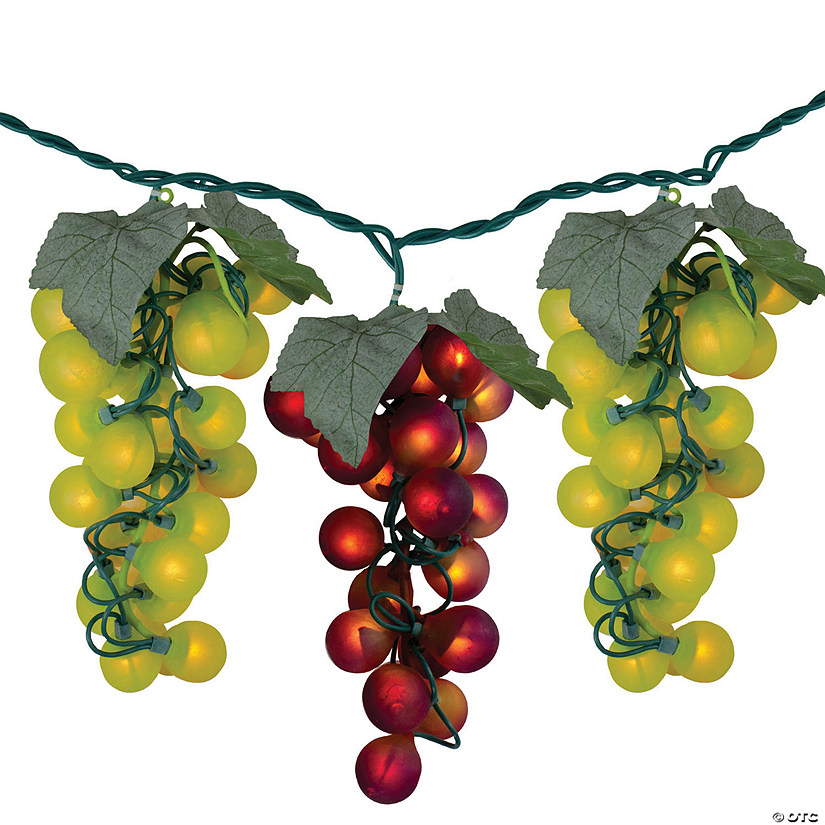 Northlight 100-Count Yellow and Red Grape Clusters Christmas Light - 5ft Green Wire Image