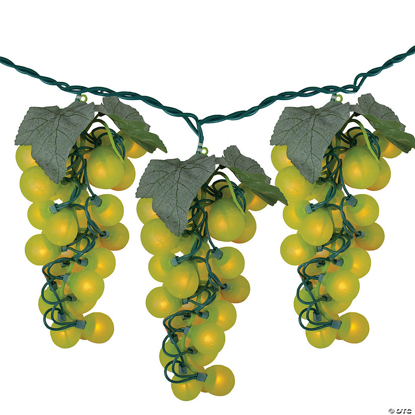 Northlight 100-Count Yellow Winery Grape Patio Christmas Light Set  5ft Green Wire Image