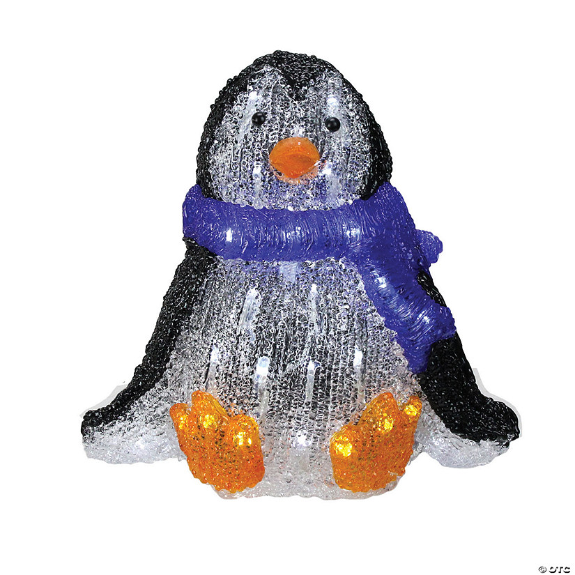 Northlight - 11.5" Lighted Commercial Grade Acrylic Baby Penguin Christmas Display Decoration Image