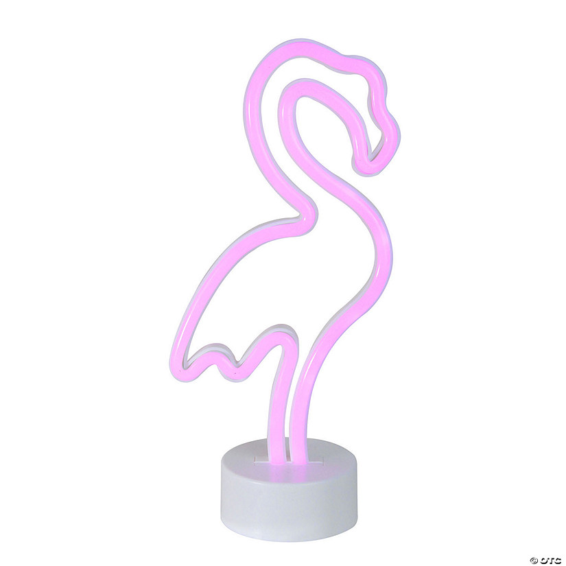 Northlight 11.5" Pink Flamingo LED Neon Style Table Sign Image