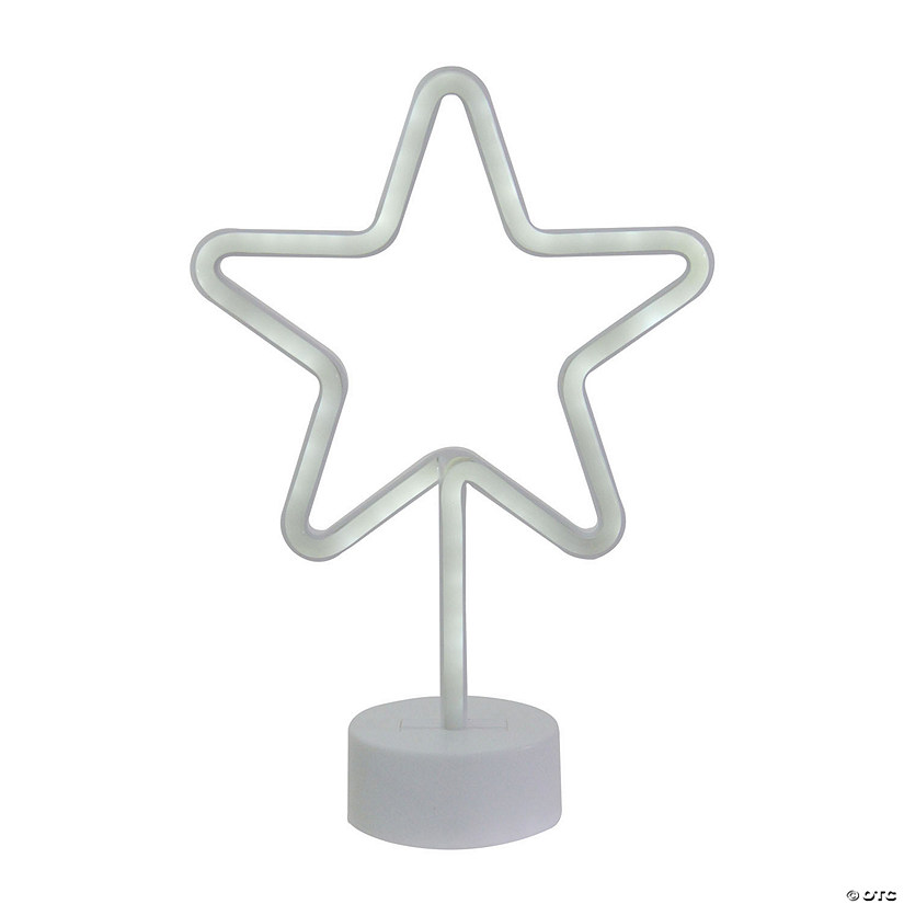 Northlight 11.5" White Star LED Neon Style Table Sign Image