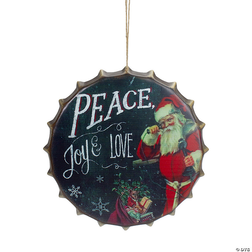 Northlight 11.75" Red and White Peace  Joy and Love Christmas Wall Decor Image