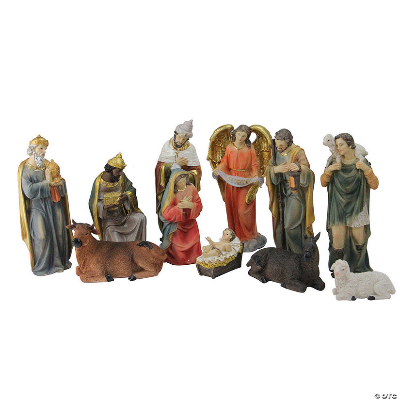 Northlight - 11-Piece Brightly Colored Christmas Nativity Set 8