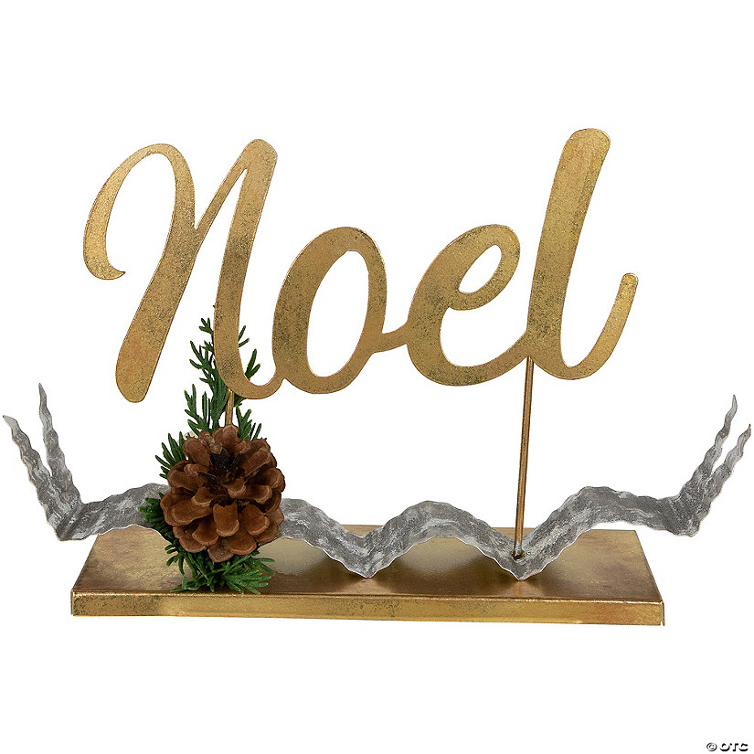 Northlight 11" Pine and Pine Cone "NOEL" Tabletop Christmas Decor Image