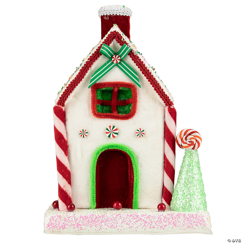 Northlight 11" White and Red Peppermint Candy House Christmas Decoration Image