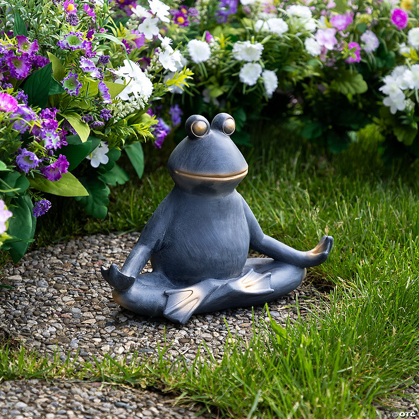 Northlight 12.25" Frog in Lotus Yoga Position Garden Statue Image