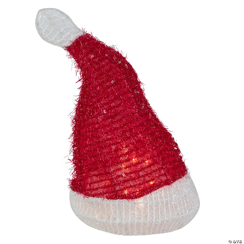 Northlight 12.25" Lighted Santa Hat Christmas Tree Topper  Clear Lights Image