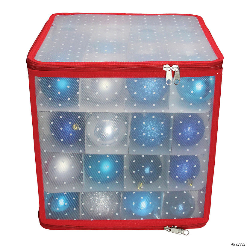 Northlight 12.5" Transparent Zip Up Christmas Storage Box - Holds 64 Ornaments Image