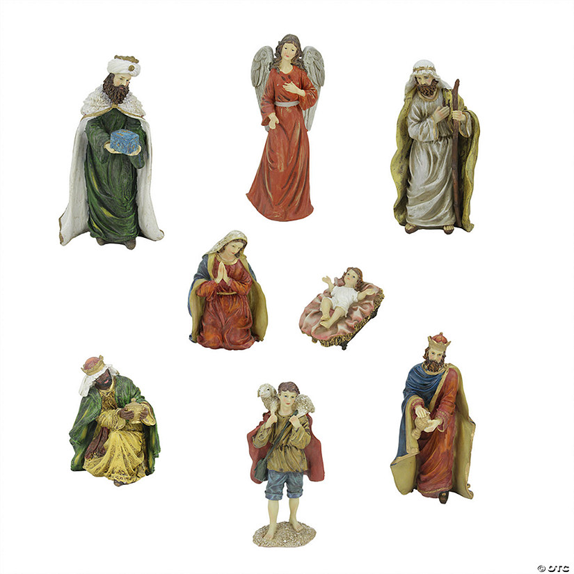 Northlight 12" 8-Piece Religious Christmas Nativity Figurine Set Image