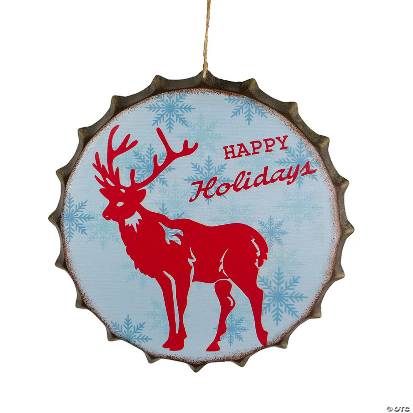 Northlight 12" Blue and Red Happy Holidays Christmas Wall Decor Image