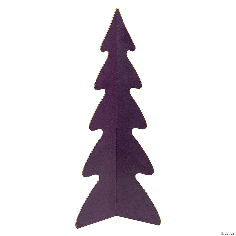 Northlight 12" Purple Triangular Christmas Tree with a Curved Design Tabletop Decor Image