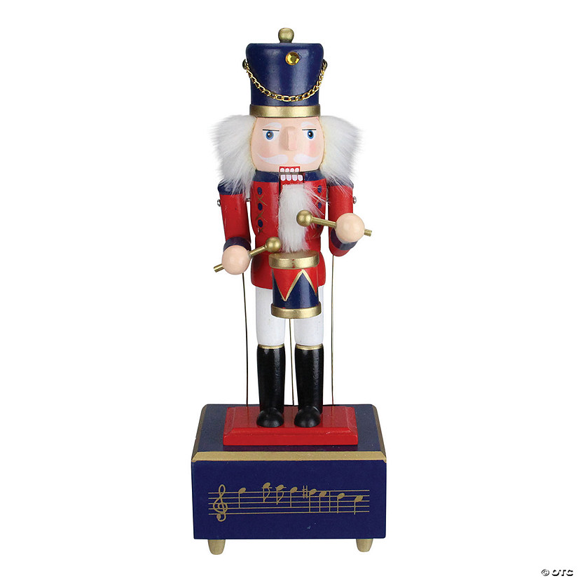 Northlight - 12" Red and Black Animated Musical Christmas Nutcracker Drummer Tabletop Figurine Image