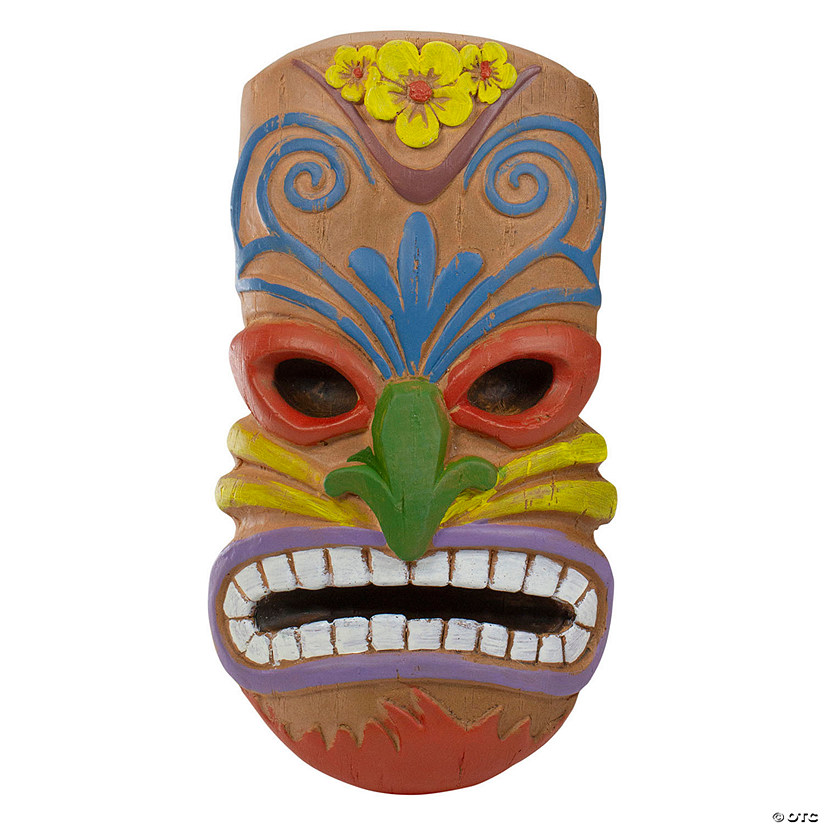 Northlight 13.5" Tiki Mask Frown Face Outdoor Wall Hanging Image