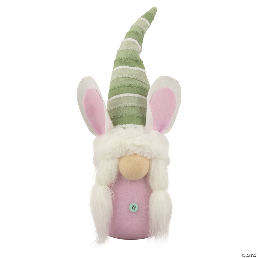 Northlight 13" pink and green girl easter bunny gnome Image