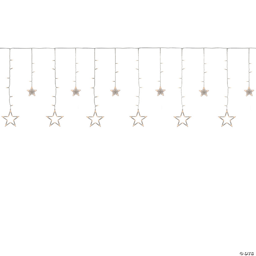 Northlight 138 Clear LED Star Drop Window Curtain Christmas Lights - 17.75ft Clear Wire Image