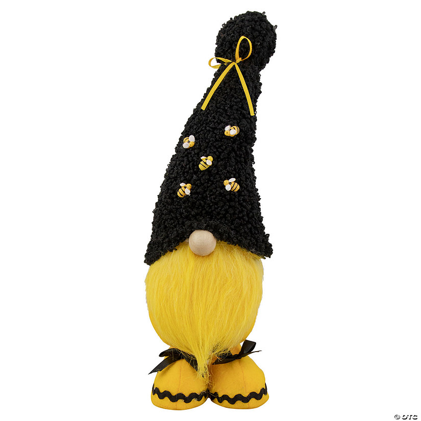 Northlight 14.5" black and yellow sherpa bumblebee springtime gnome Image