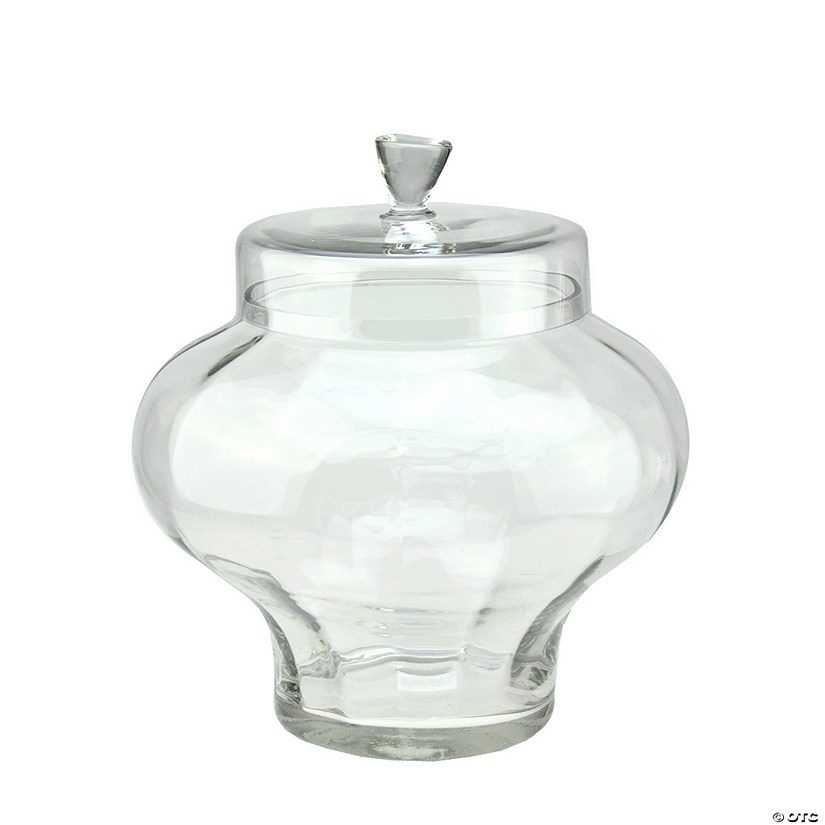 Northlight 14.5" Clear Segmented Glass Container with Lid Image