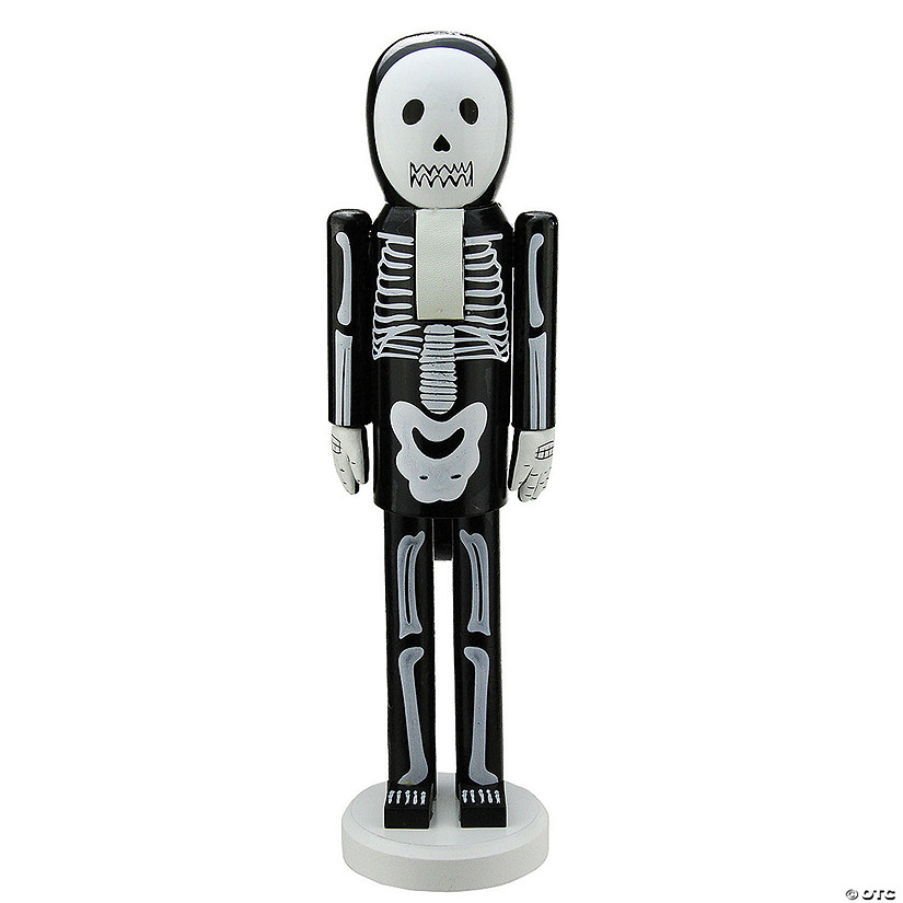 Northlight 14" Black and White Skeleton Halloween Nutcracker Image