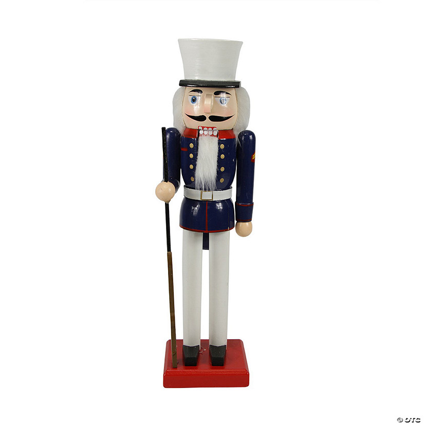 Northlight 14" Blue and White Traditional Christmas Nutcracker Soldier with Rifle Image