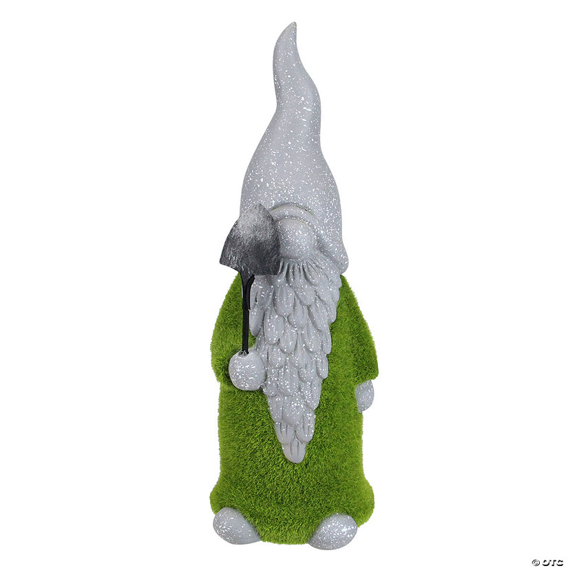 Northlight 14" FauProper Moss Covered Gnome with Shovel Outdoor Garden Statue Image