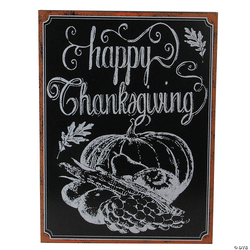 Northlight 14" Holiday Inspired Framed "Happy Thanksgiving" Chalkboard Wall Art Image