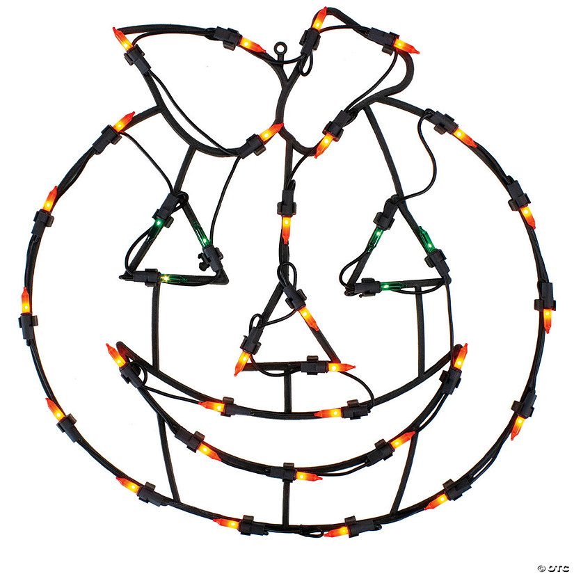 Northlight 14" Lighted Jack-O-Lantern Halloween Double Sided Window Silhouette Decoration Image