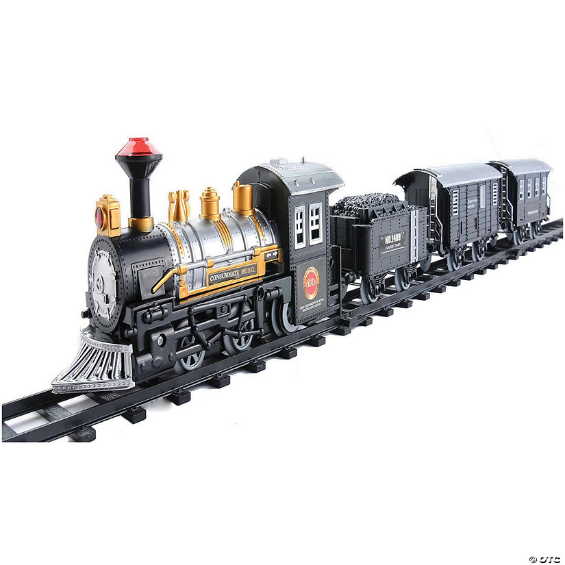 Northlight 14-Piece Black Battery Operated Animated Classic Train Set Image