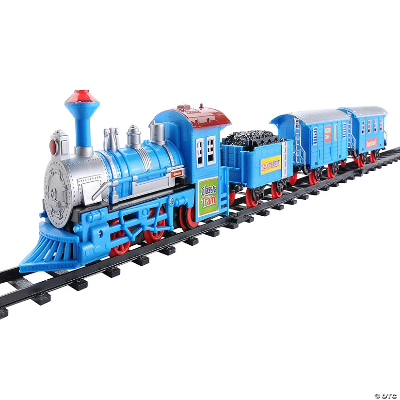 Northlight 14-Piece Blue Lighted and Animated Classic Cartoon Train Set with Sound Image
