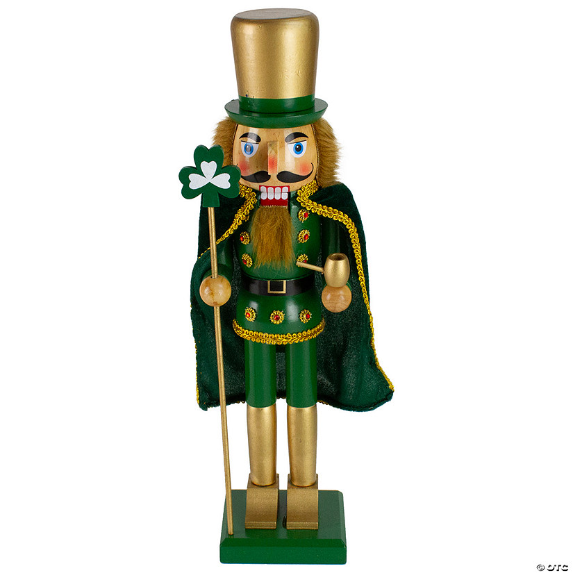 Northlight 15&quot; Green and Gold Luck of the Irish Christmas Nutcracker Image