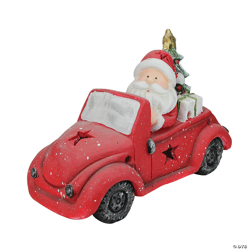 Northlight - 15" Pre-Lit LED Santa Claus Driving Christmas Decoration Image