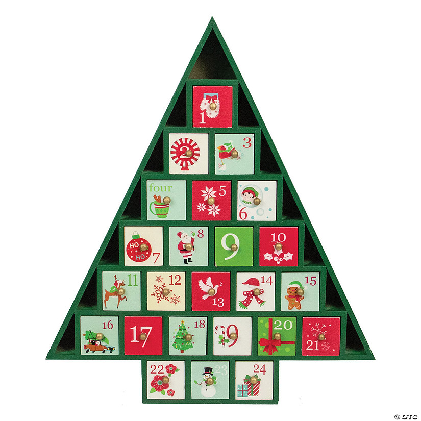 Northlight - 15" Tree Shaped Christmas Advent Calendar Image
