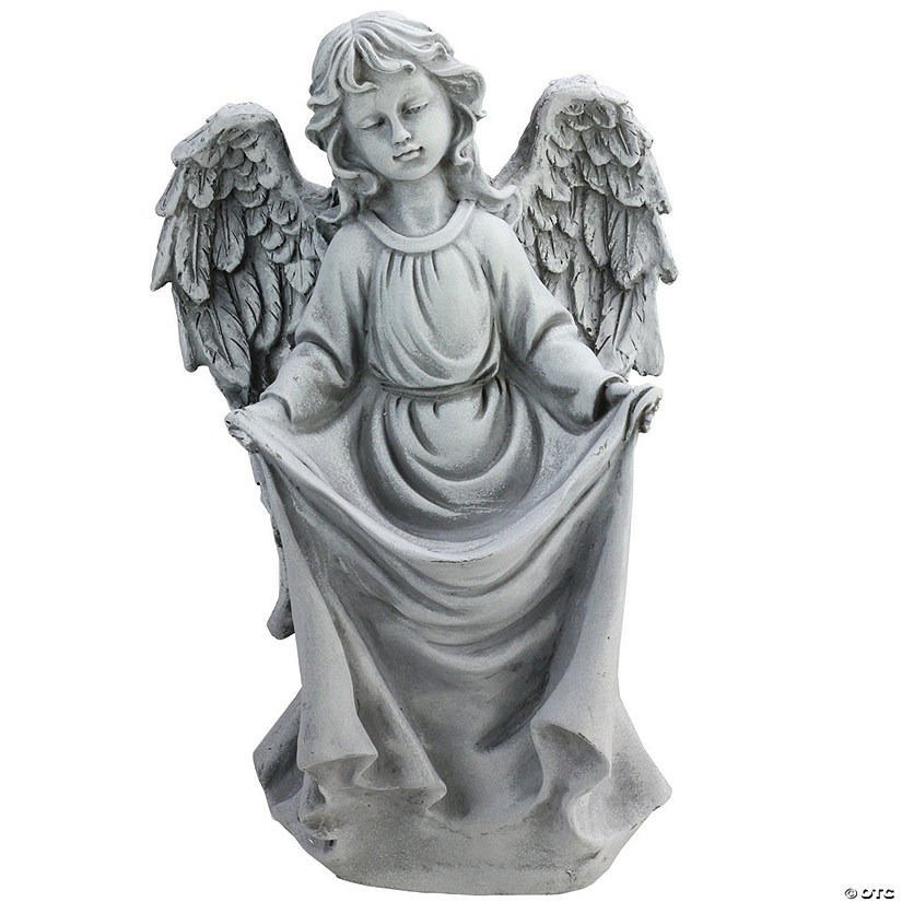 Northlight 16.5" Gray Angel Decorative Outdoor Garden Bird Feeder Statue Image