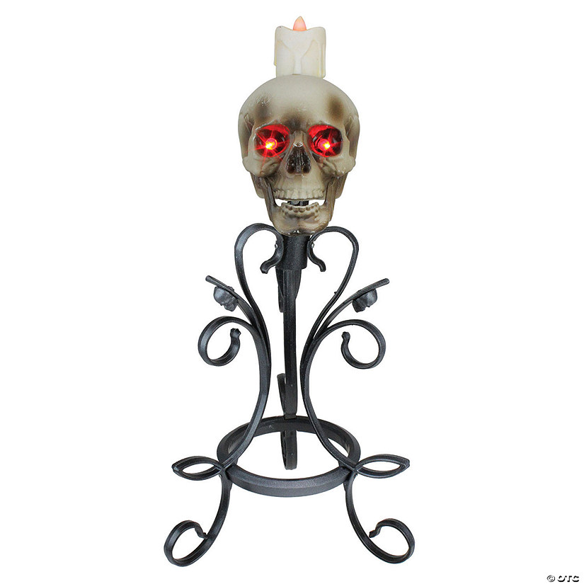 Northlight 16" Gothic Flameless Skull Halloween Candle Holder Image
