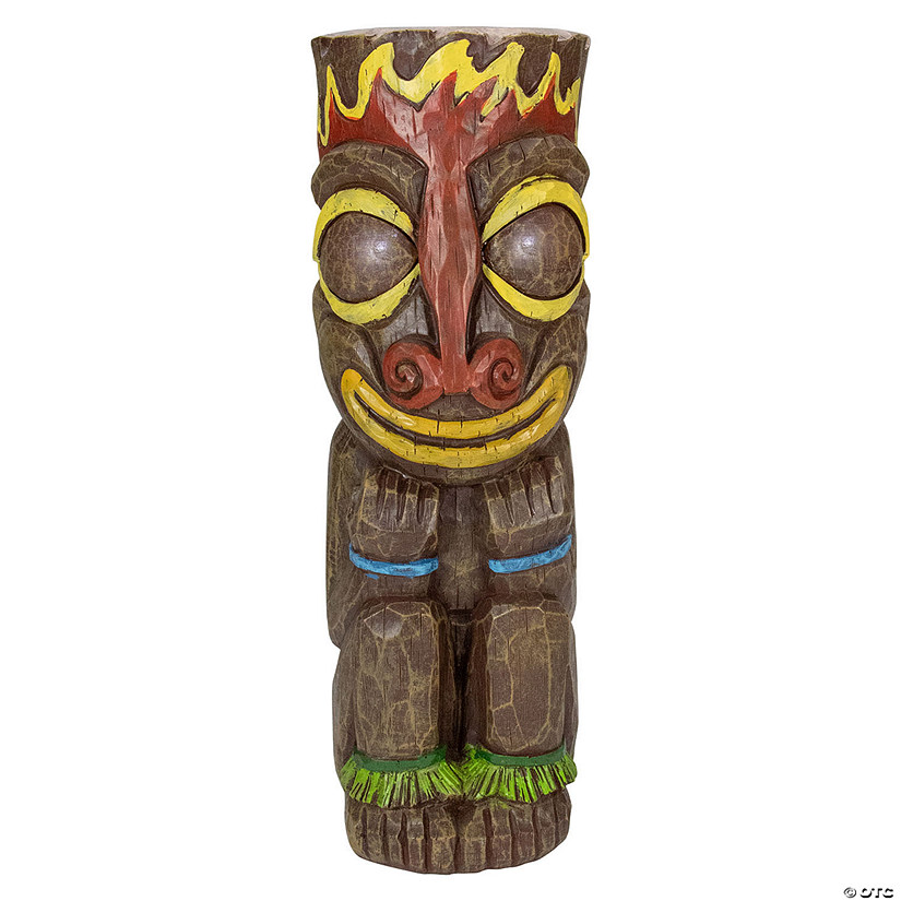 Northlight 16" Solar Lighted Polynesian Outdoor Garden Fire Tiki Statue Image