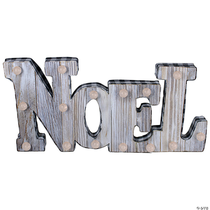 Northlight 17" Lighted 3D Wooden "NOEL" Christmas Table Top Decor Image