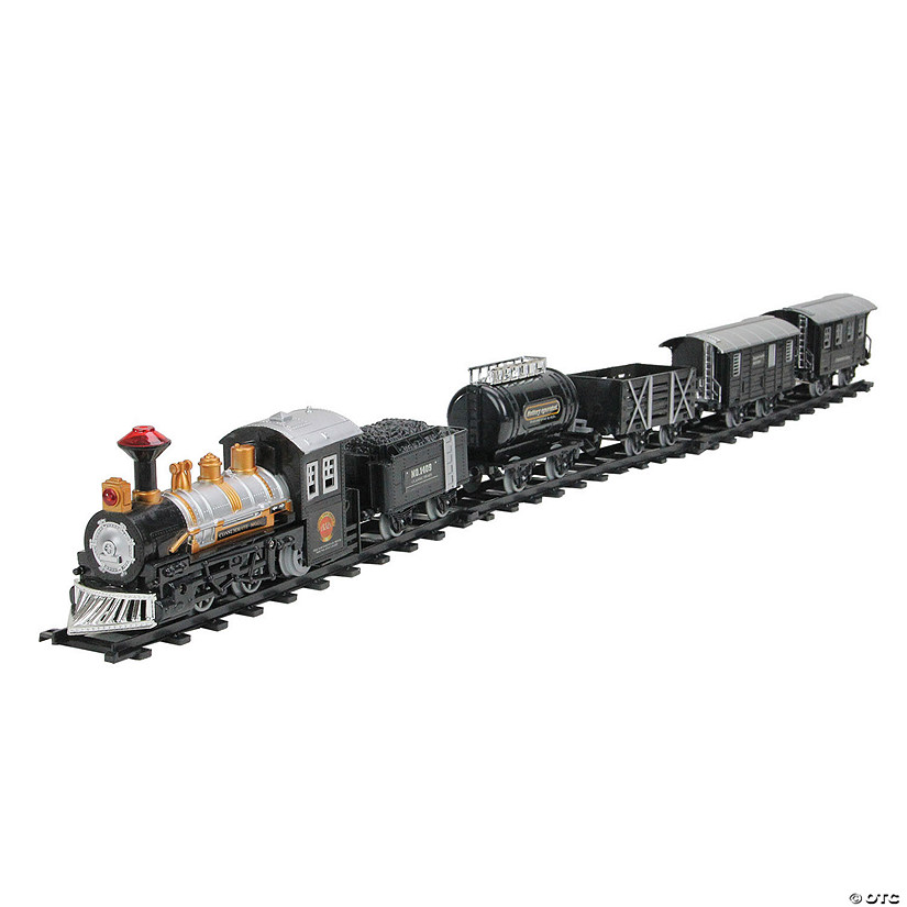 Northlight - 17-Piece Battery Operated Black Animated Christmas Classic Train Set Image