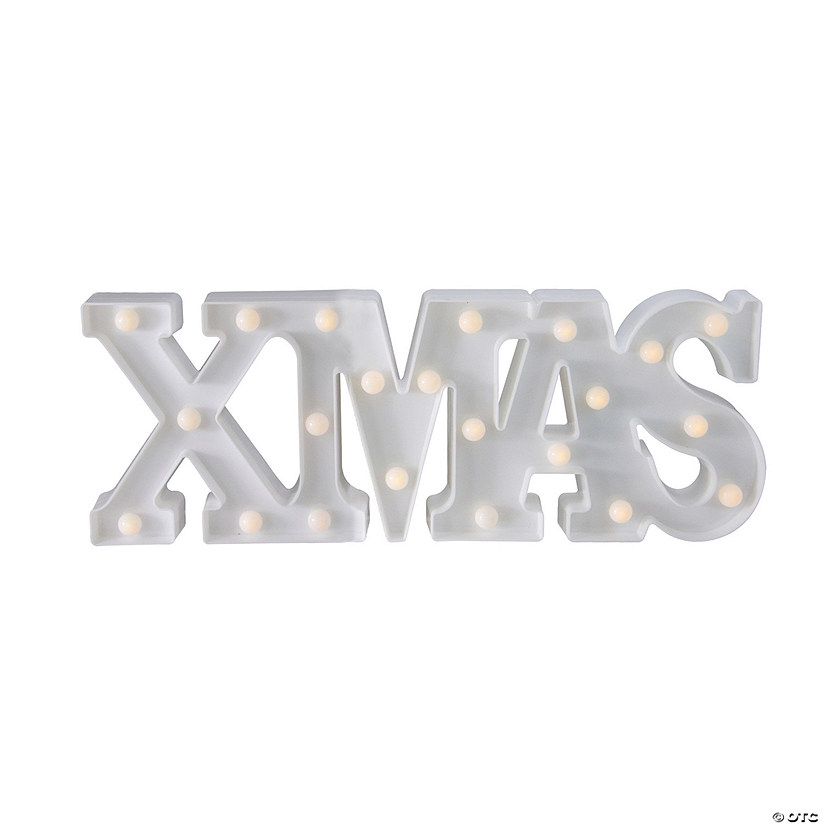 Northlight 18.5" White Battery Operated LED Lighted XMAS Christmas Marquee Sign Image