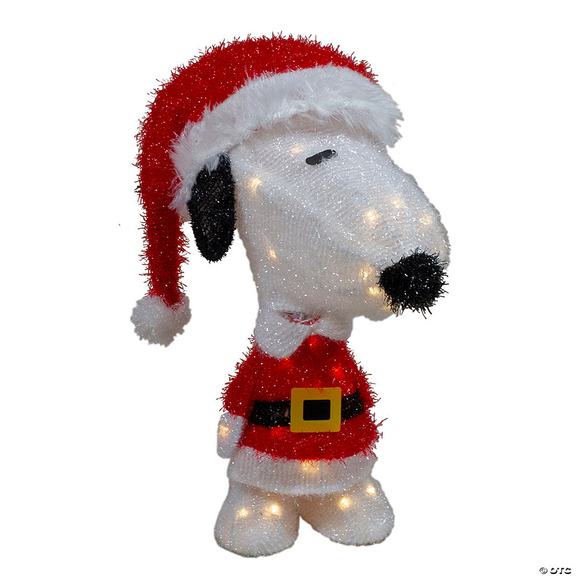 Northlight 18" LED Lighted Peanuts Snoopy in Santa Suit Outdoor Christmas Decoration Image