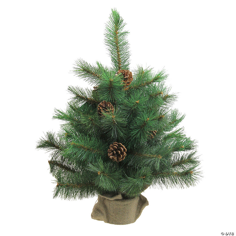 Northlight 18" Medium Royal Oregon Pine Burlap Base Artificial Christmas Tree - Unlit Image
