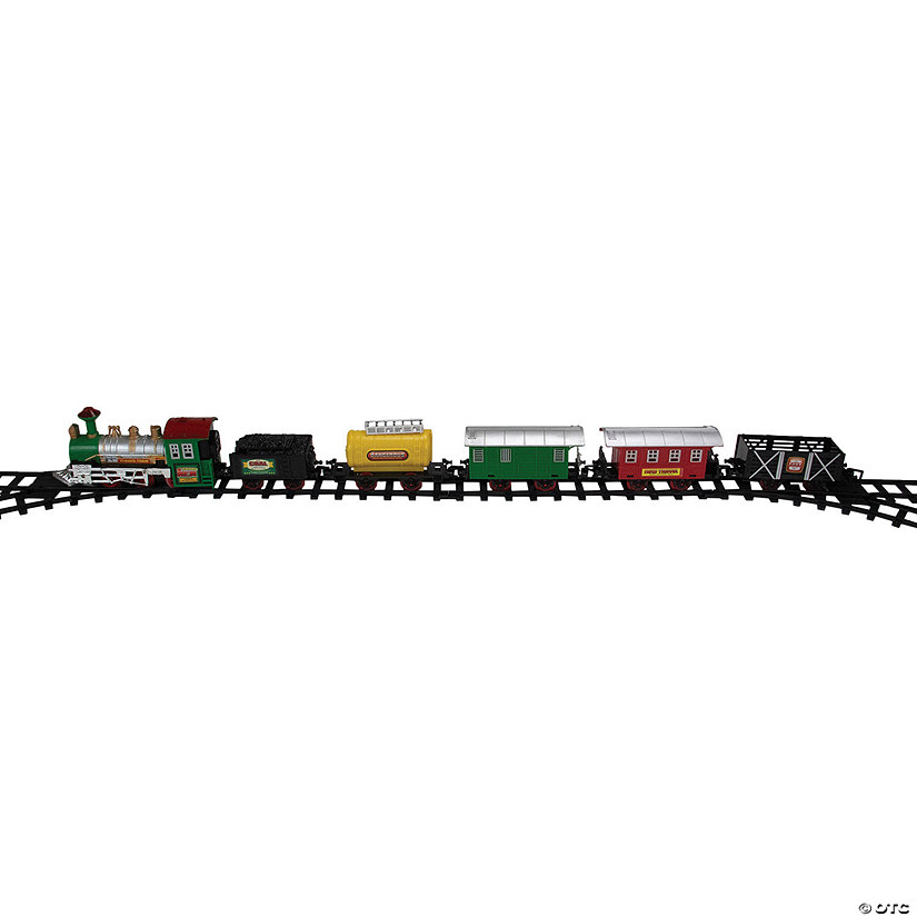 Northlight - 18-Piece Black and Green Battery Operated Animated Classic Model Train Set Image