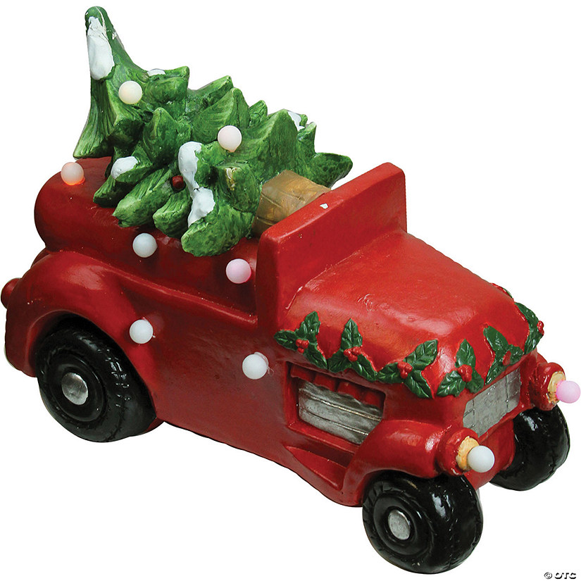 Northlight - 18" Red and Green LED Musical Truck with Christmas Tree Tabletop Decor Image