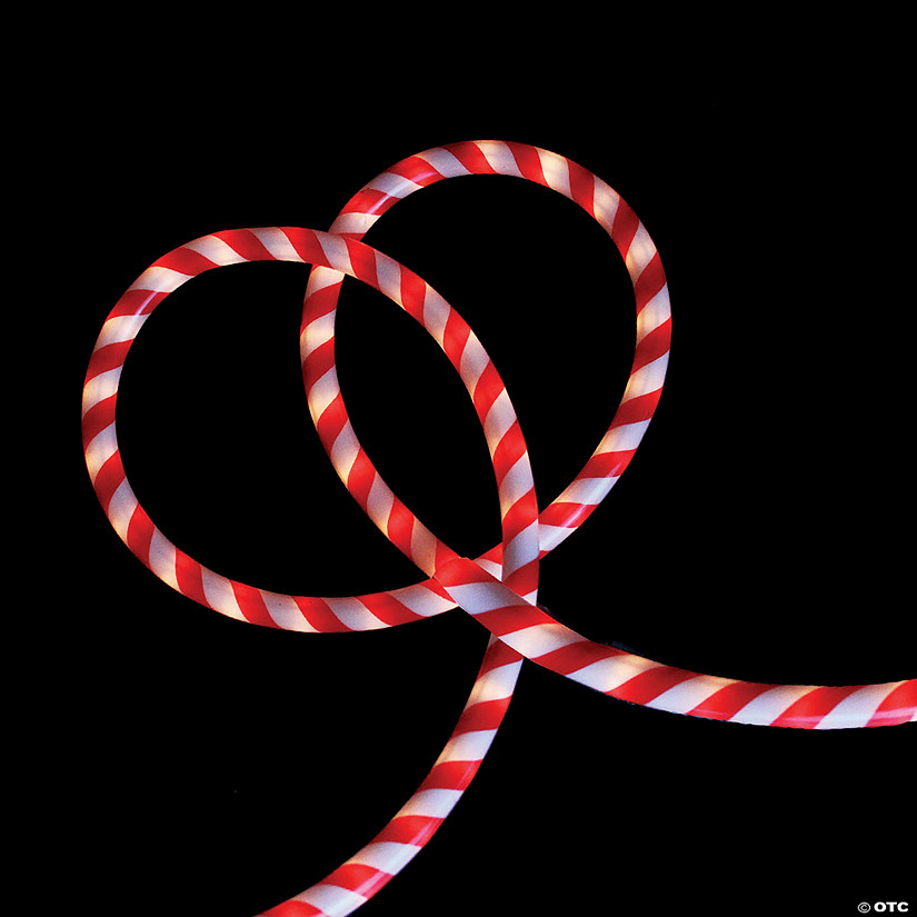 Northlight 18' Red and White Striped Candy Cane Christmas Rope Light Image