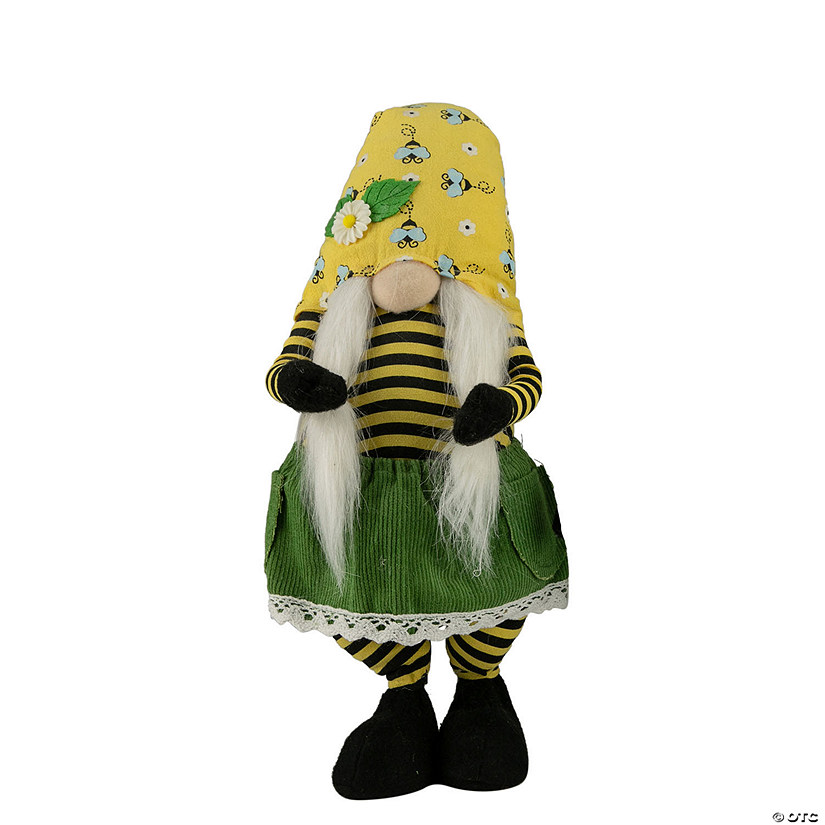 Northlight 19.25" girl bumblebee and daisy hat springtime gnome Image