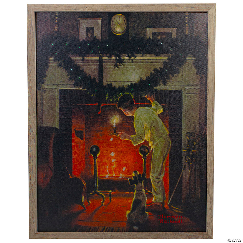 Northlight 19" Lighted Norman Rockwell 'Is He Coming?' Christmas Wall Art Image