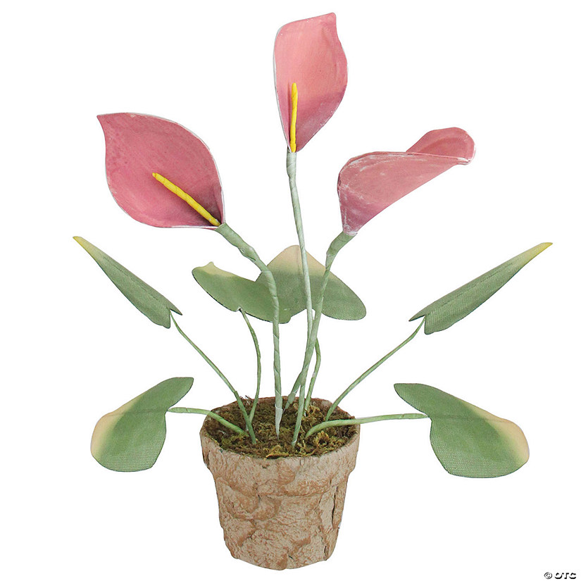Northlight - 19" Pink and Green Decorative Calla Lily Artificial Plant Image