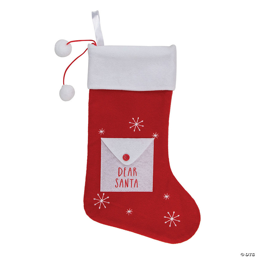 Northlight 19" Red "Dear Santa" Envelope Christmas Stocking Image