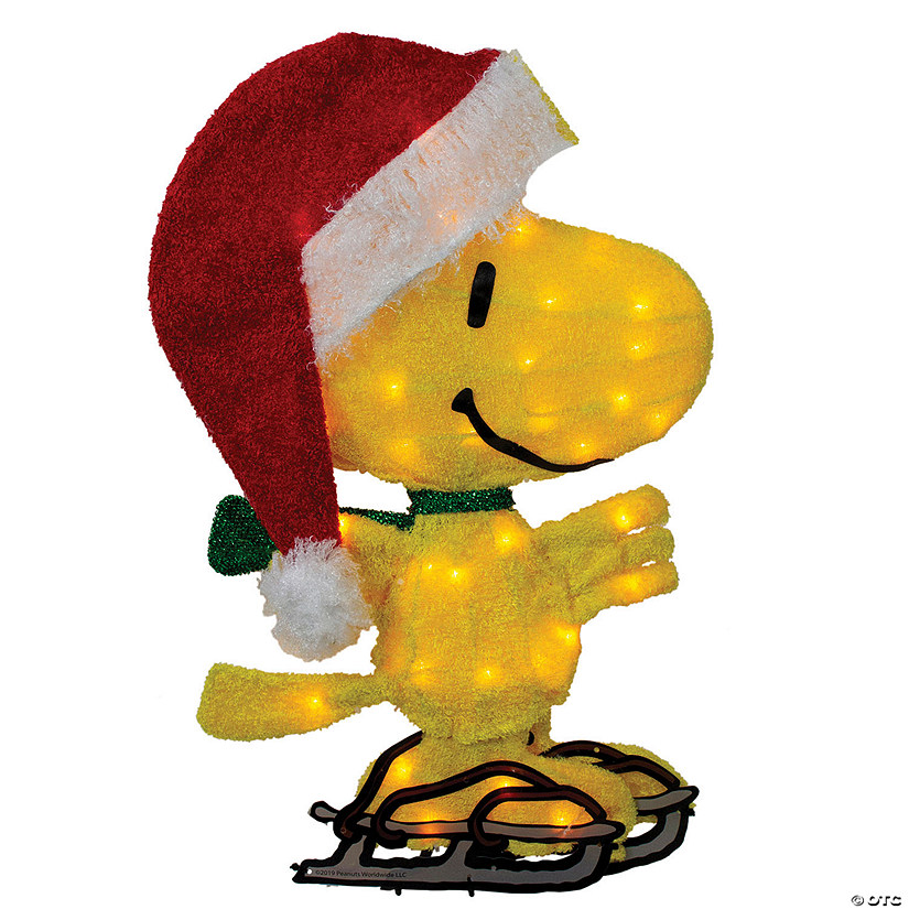 Northlight - 19" Yellow and Red Lighted Peanuts Woodstock Outdoor Christmas Decoration - Clear Lights Image
