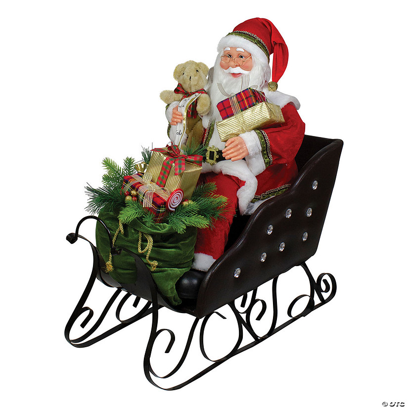 Northlight - 2.5' Santa Claus in Sleigh Christmas Decoration Image